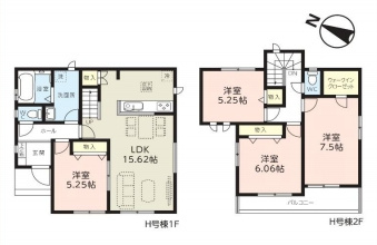 第3　伊奈町小室　新築一戸建て　ハートフルタウン　Hの間取り|第3　伊奈町小室　新築一戸建て　ハートフルタウン　H