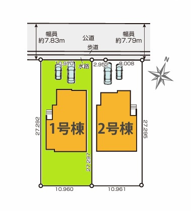 GRACE　水戸市浜田町　1期 　1の前面道路含む現地写真|並列駐車可能。気になる他の物件と合わせての現地ご案内も可能です。HPから、またお電話でも、お気軽にお問い合わせください。

