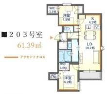内代レジデンスノースの間取り