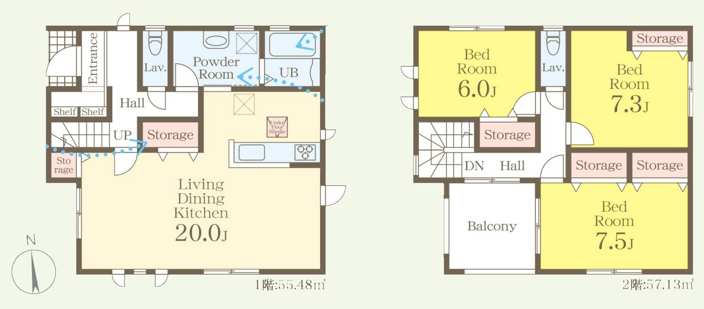 【新築戸建】前橋小相木町第6の間取り|■間取り図｜敷地面積：112.69（約34.08坪）　建物面積：112.61（約34.06坪）