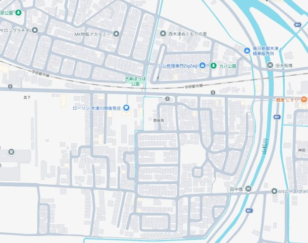 木津川市木津南後背　第5期　新築一戸建ての地図