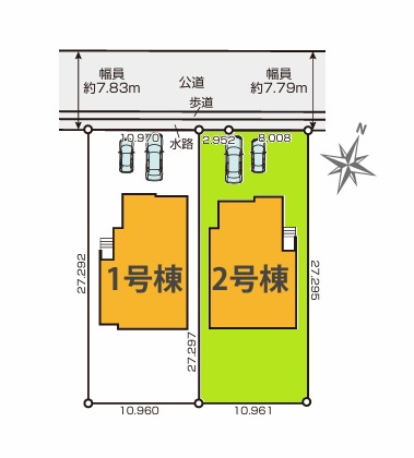 GRACE　水戸市浜田町　1期 　2の前面道路含む現地写真|並列駐車可能。気になる他の物件と合わせての現地ご案内も可能です。HPから、またお電話でも、お気軽にお問い合わせください。

