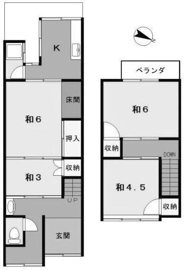 【間取り】 | 桂朝日町テラスハウス