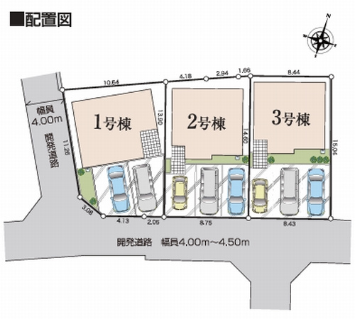 【区画図】 | 【仲介手数料０円】相模原市中央区田名　新築一戸建て　全3棟 | 【仲介手数料０円】相模原市中央区田名　新築一戸建て　全3棟