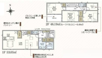 【間取り】 | 秦野市東田原  1号棟 第11 | 3LDK+書斎　防犯カメラ（利用時WiFi接続必要）　インナーバルコニー　ピッキング対策付玄関ドア　人感センサー付玄関灯　浴室乾燥機+窓　全居室収納　パントリー　SIC　LDK20帖・全居室6帖以上