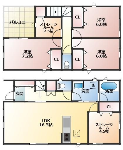 梅薮西町貸家の間取り