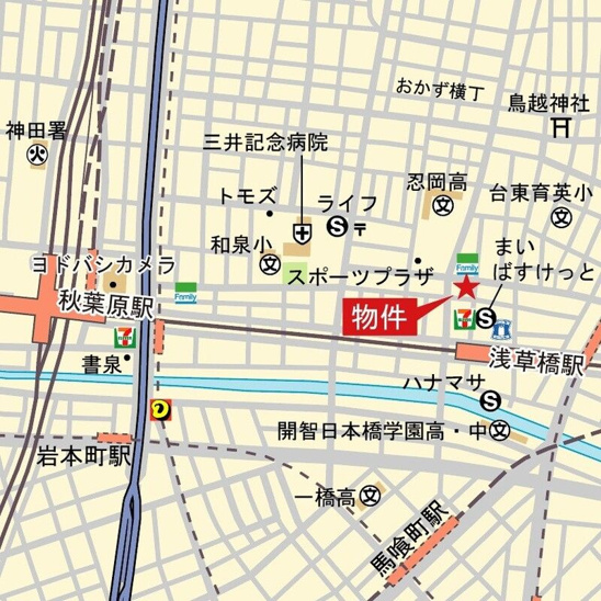 【地図】パークホームズ浅草橋 