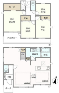 【間取り】 | 東大和市向原5丁目　新築戸建　【全2棟】