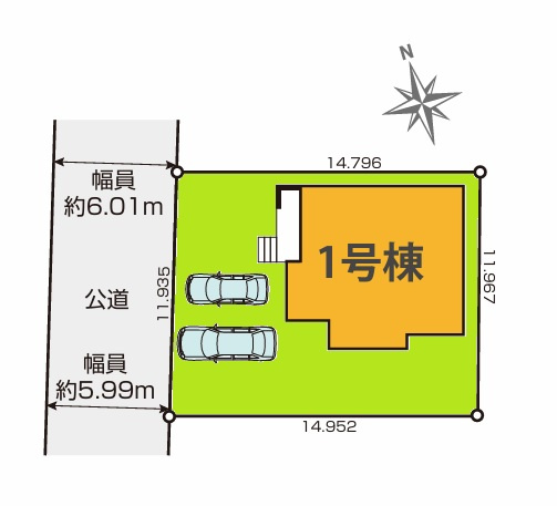 GRACE　水戸市河和田　2期 　限定1棟！の前面道路含む現地写真|並列駐車可能。気になる他の物件と合わせての現地ご案内も可能です。HPから、またお電話でも、お気軽にお問い合わせください。

