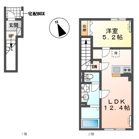 仮）牛久市田宮町新築アパートの間取り
