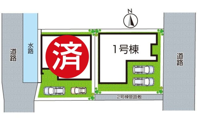 ●3(土)4(日)現地案内可能！　大和郡山市小泉町　第24期　ラスト1邸の区画図|全2区画