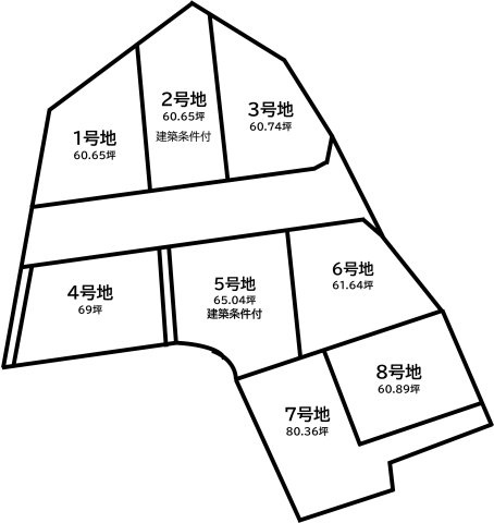 朝倉市頓田【8号地】　売り土地の区画図