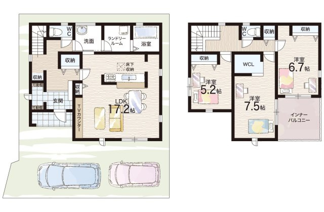 ●大和郡山市小泉町　第24期　新築一戸建ての間取り|2号地