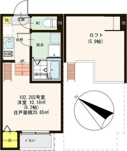 ハーモニーテラス矢部町の間取り