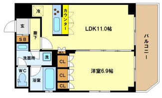 【間取り】 | リーガル京町堀 | リーガル京町堀　開放感ある間取り