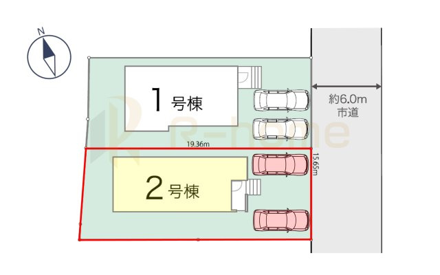 守谷市松ケ丘5丁目1期　新築戸建て　2号棟の区画図|大きなお買い物だからこそ、メリット・デメリットを伝えさせて頂きます。
R-homeにお任せください♪