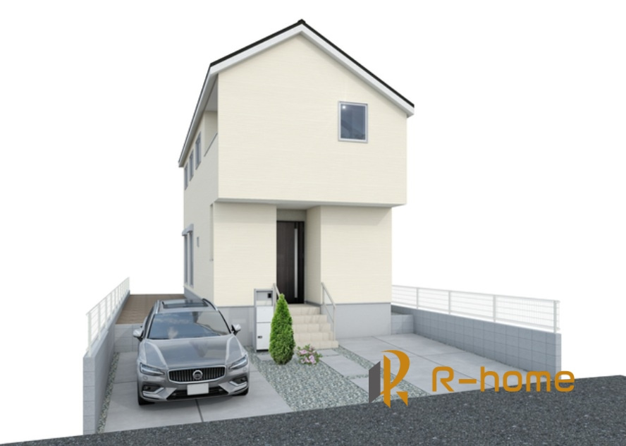 守谷市松ケ丘5丁目1期　新築戸建て　2号棟の外観パース|2026年6月完成予定！近隣の同仕様完成物件をご見学いただけます♪