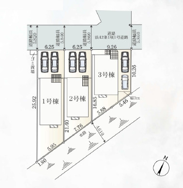 厚木市船子第7　新築戸建　全3棟3号棟の区画図