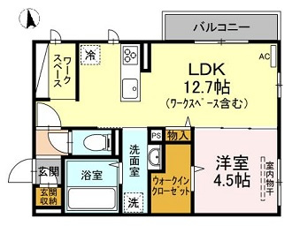 広島市安佐北区可部１丁目のアパートの間取り