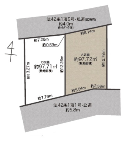 目黒区下目黒　建築条件付売地A区画の土地図