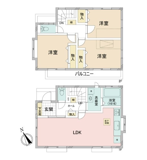 世田谷区八幡山２丁目　戸建の間取り
