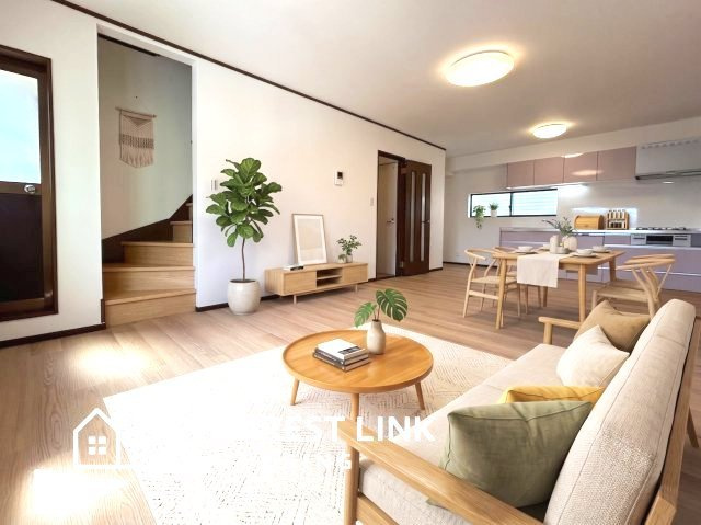 平野上町２　戸建の居間・リビング|家具配置時のイメージ画となっております。