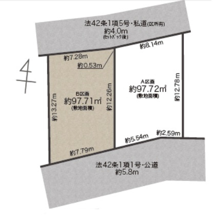 目黒区下目黒　建築条件付売地B区画の土地図
