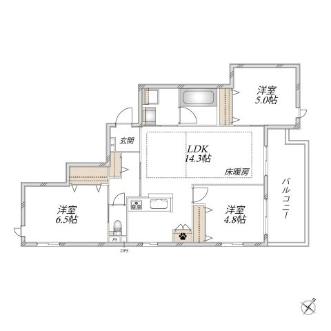 シャンテイル幡ヶ谷の間取り