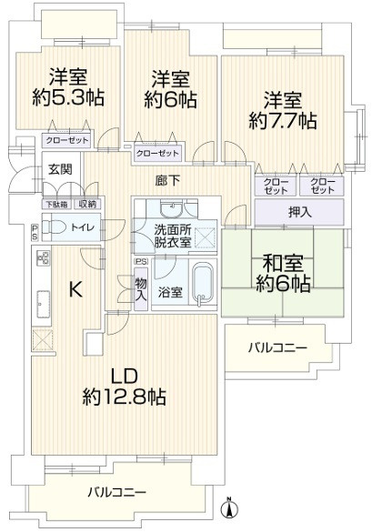井口台パークヒルズ参番館の間取り