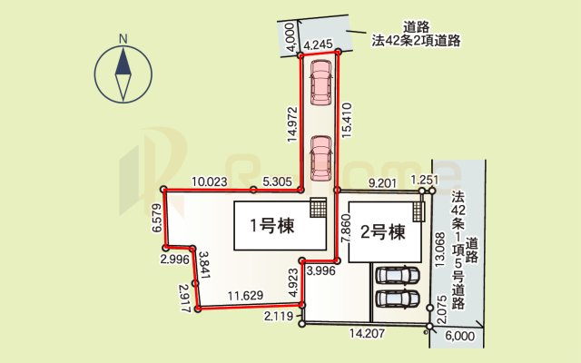 石岡市若松第8　新築戸建て　1号棟の区画図|大きなお買い物だからこそ、メリット・デメリットを伝えさせて頂きます。
R-homeにお任せください♪