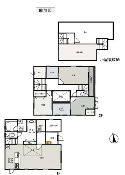 熊谷市飯塚中古住宅の間取り