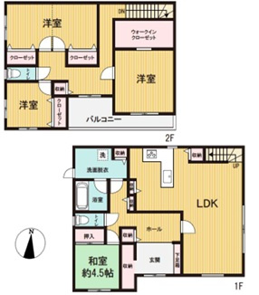 熊谷市上之中古住宅（土地２８４坪超）の間取り