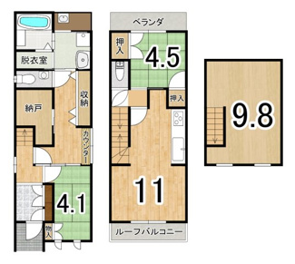 【間取り】 | 大北山原谷乾町 中古一戸建