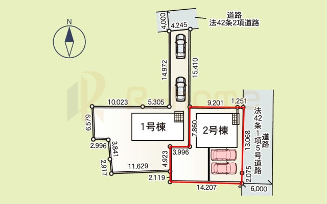 石岡市若松第8　新築戸建て　2号棟の区画図|大きなお買い物だからこそ、メリット・デメリットを伝えさせて頂きます。
R-homeにお任せください♪
