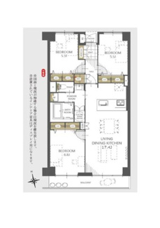 【間取り】 | 稲毛ビューハイツ3棟 | 専有面積75.18㎡◆3LDK◆バルコニー面積8.19㎡◆図面と現況が異なる場合は、現況を優先とします。
