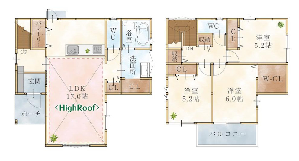 和歌山市南牛町　新築一戸建ての間取り