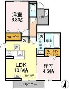 モンシャトー岐南Ⅱの間取り