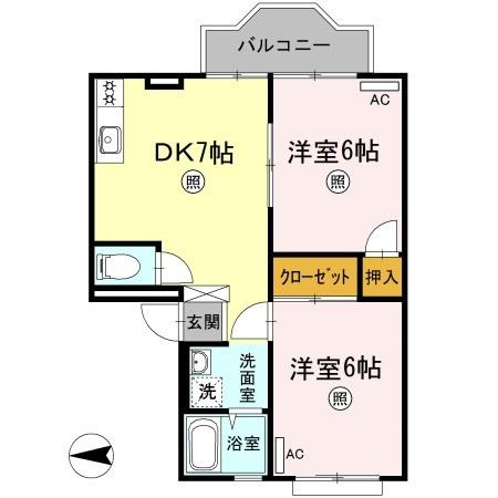 サンライフ下伊福の間取り