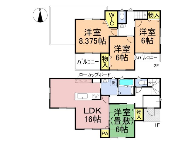 新築戸建　岐阜市世保北　全２区画分譲の間取り|■２号棟　■ヤマダ不動産　株式会社リライフ　
■夢のマイホーム購入をフルサポートします！