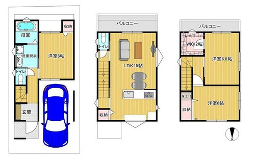 東大阪市花園西町2丁目新築一戸建の間取り