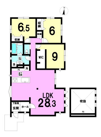 磐田市 川袋 1期の間取り|3LDKになります。