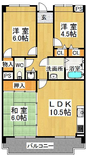 ジュネスコートAの間取り|※間取りが現況と異なる場合は現況を優先します※