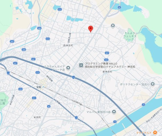 加古川市東神吉町神吉　中古戸建の地図