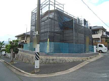 安佐南区上安４丁目の前面道路含む現地写真