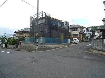 安佐南区上安４丁目の前面道路含む現地写真