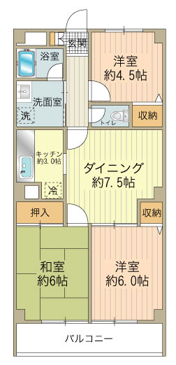 ３LDKタイプ　全32戸　南向き　東向き住戸有り
