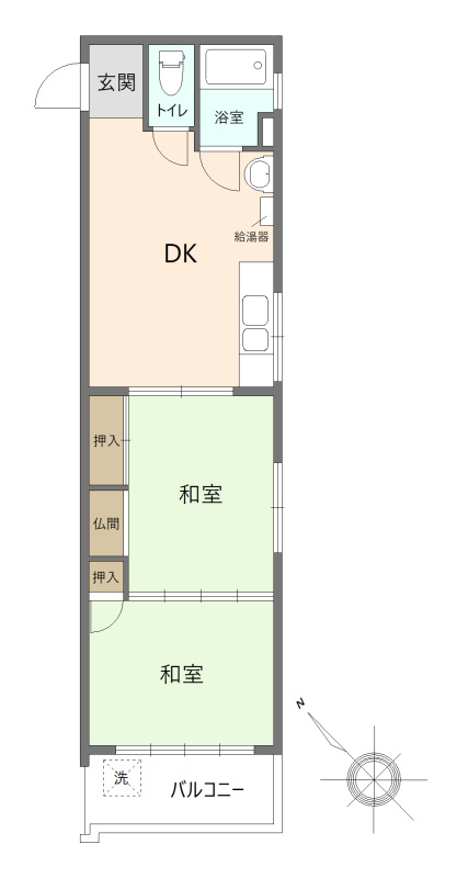今池愛銀コーポの間取り|2DK