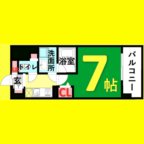 レジデンス東別院スクエア　名古屋市賃貸　仲介手数料無料の間取り