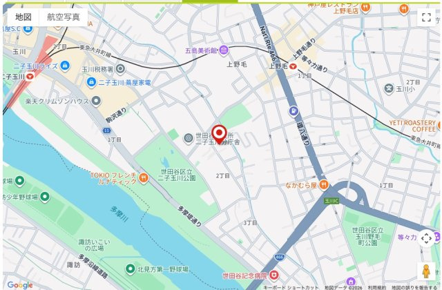 ★仲介手数料無料★上野毛シティハウスサウステラス（リフォーム済み・広々としたテラス、パントリー付き住戸）の地図
