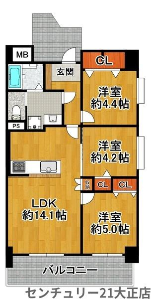 藤和シティコープ市岡の間取り